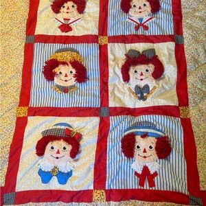 42x50” Handmade Raggedy Ann and Andy Quilt